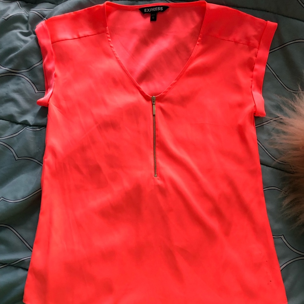 Express zip vneck blouse